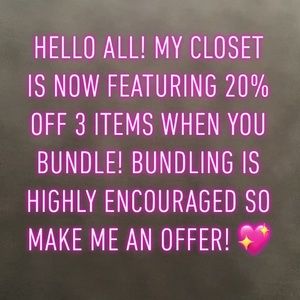 Everything! Buy 3 items, get 20% off!